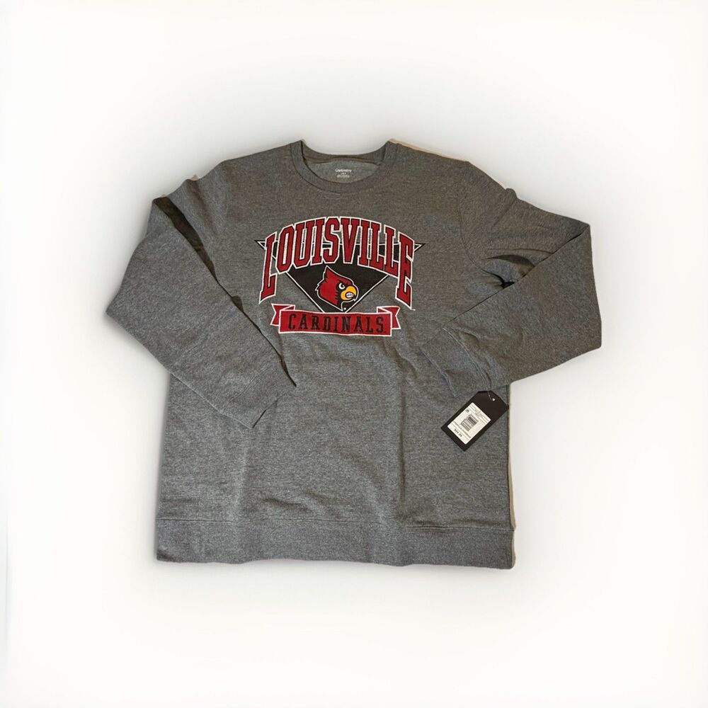 NWT Louisville Cardinals Crewneck Sweatshirt Gray Women’s Large NCAA